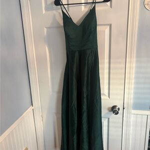 David's Bridal Deep Green Maxi Dress